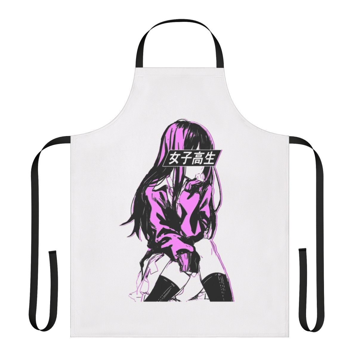 Stylish anime-inspired apron featuring a cute anime girl design