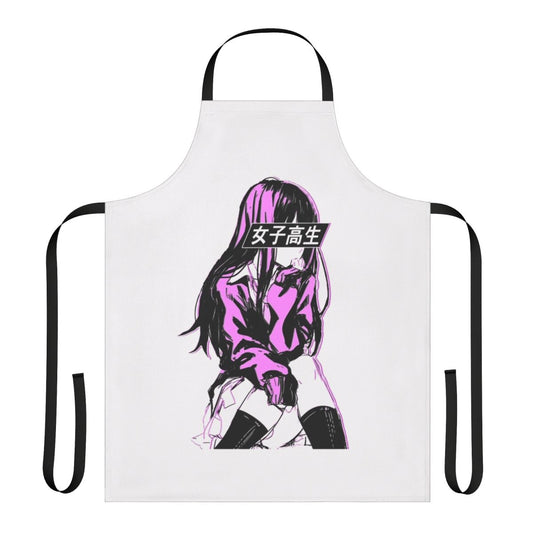 Stylish anime-inspired apron featuring a cute anime girl design