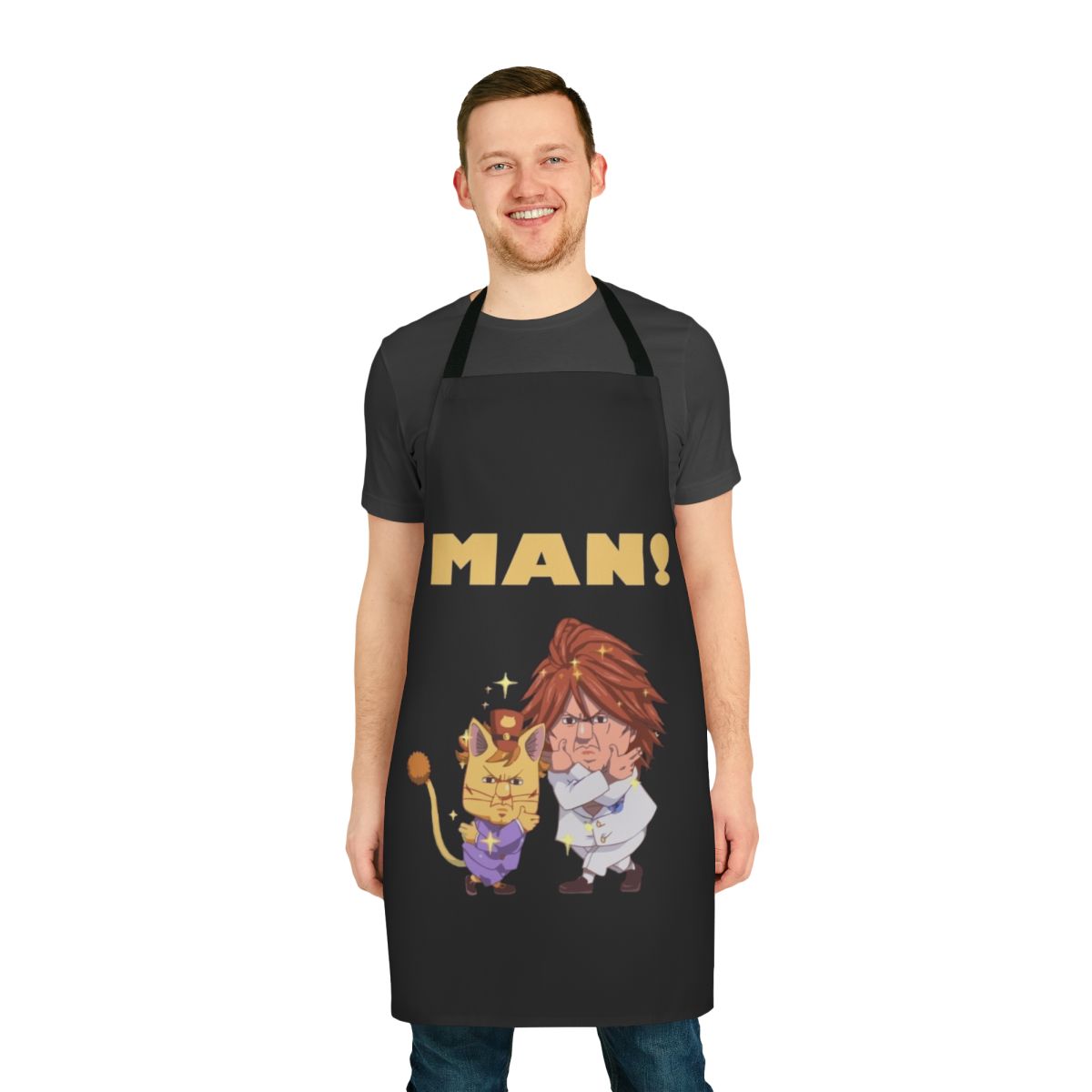 Fairy Tail inspired anime apron with Ichiya and Nichiya design
