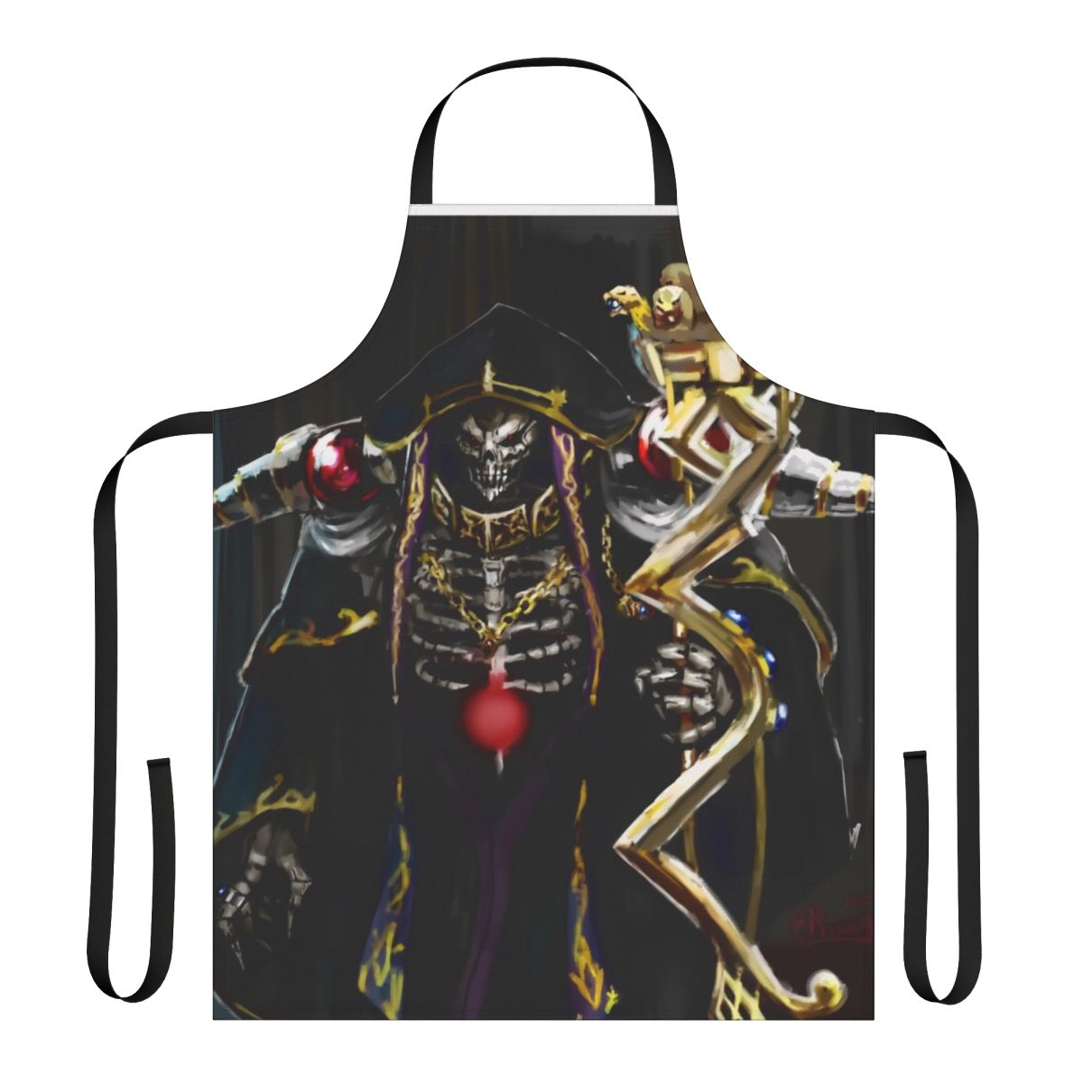 Ainz Ooal Gown from Overlord anime and manga on a high-quality apron for fans