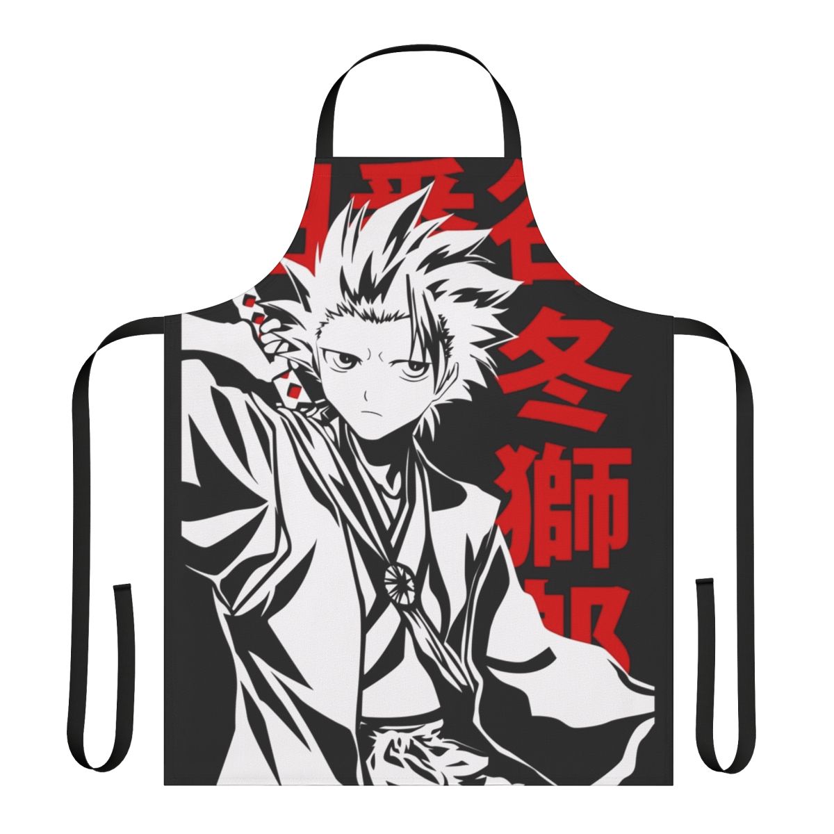 Anime apron with an illustration of Toshiro Hitsugaya, the 10th Division Captain from the Bleach series.