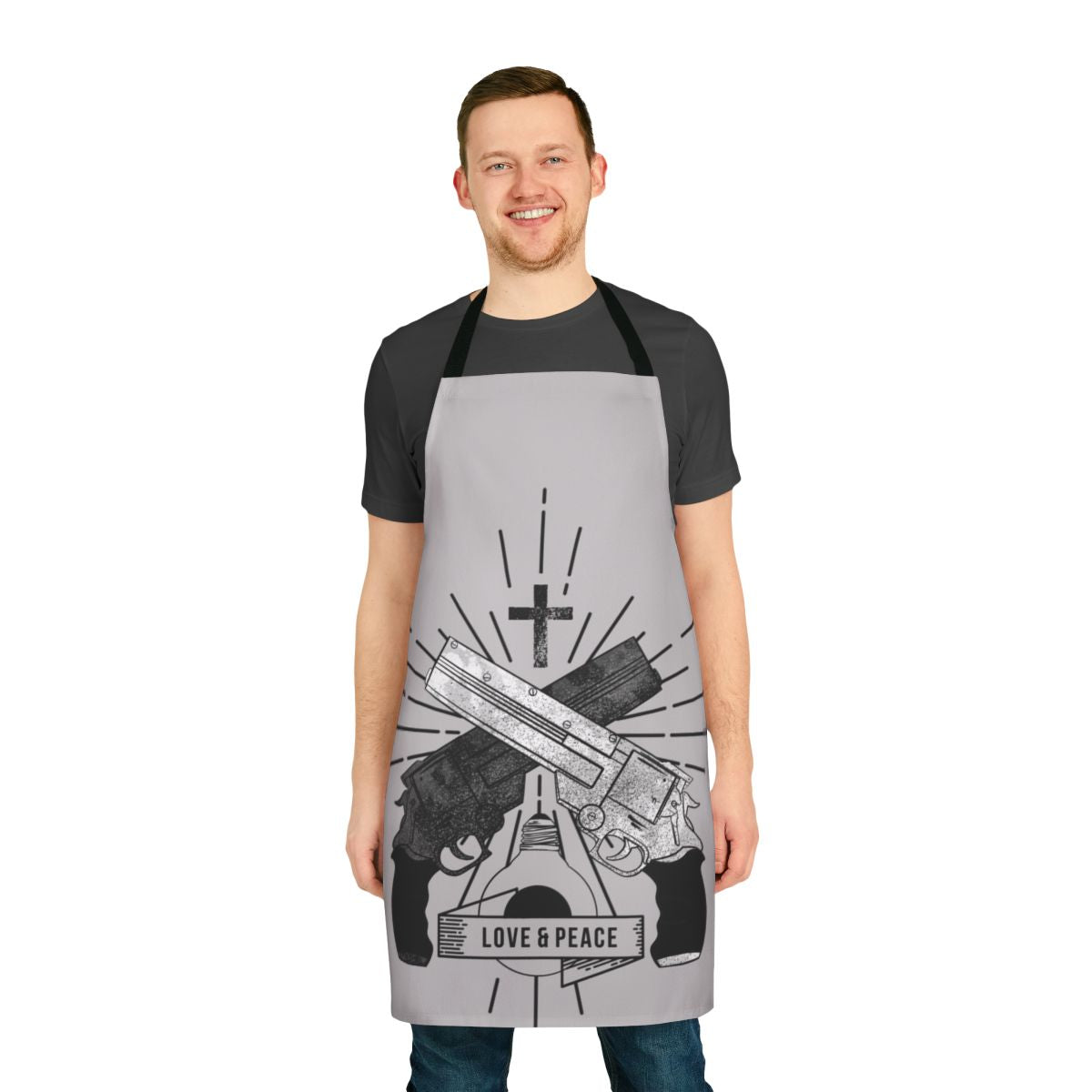 Anime apron with Trigun "Love and Peace" design