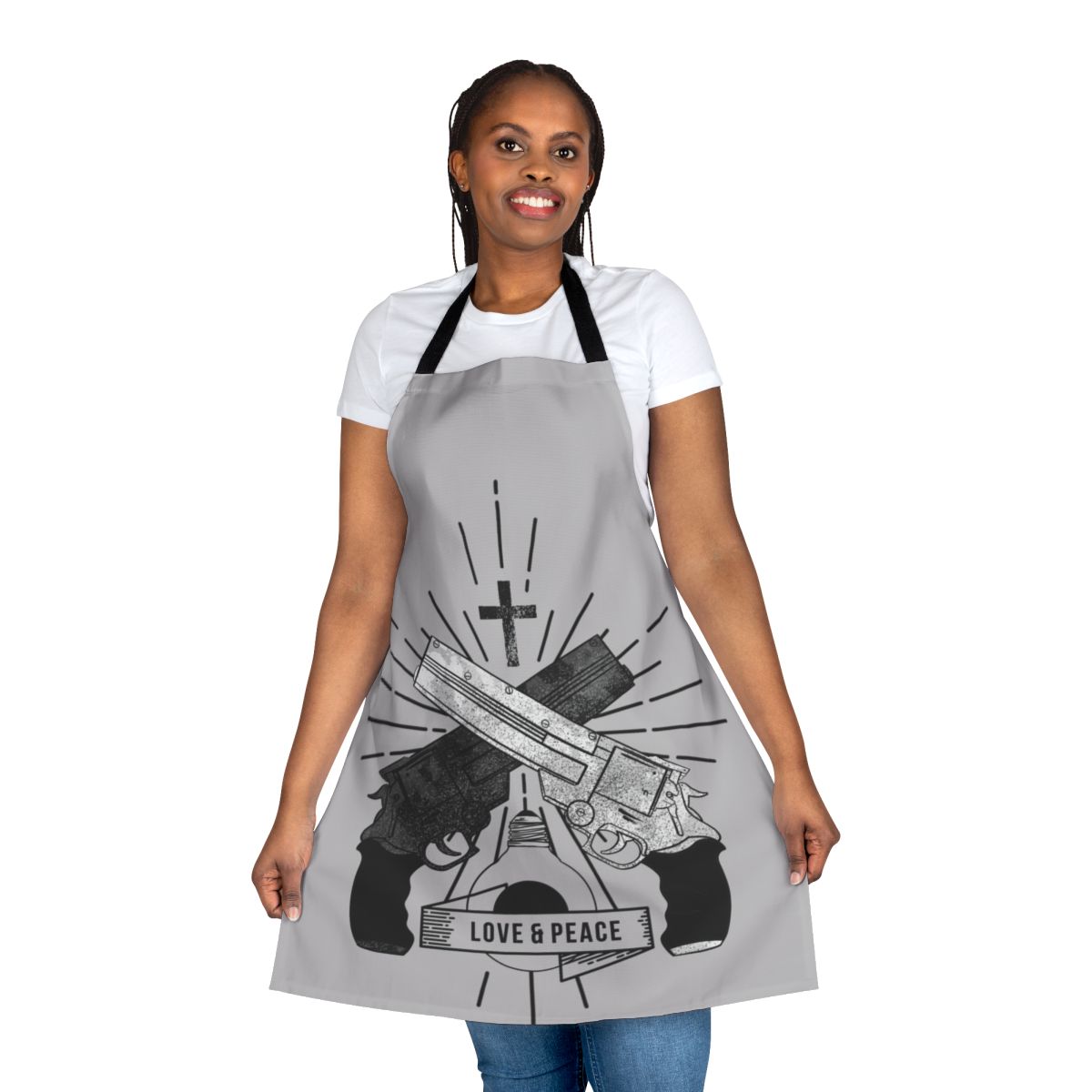 Anime apron with Trigun "Love and Peace" design