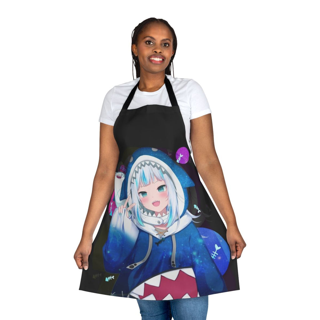 Anime-style apron featuring the Hololive EN vtuber Gawr Gura