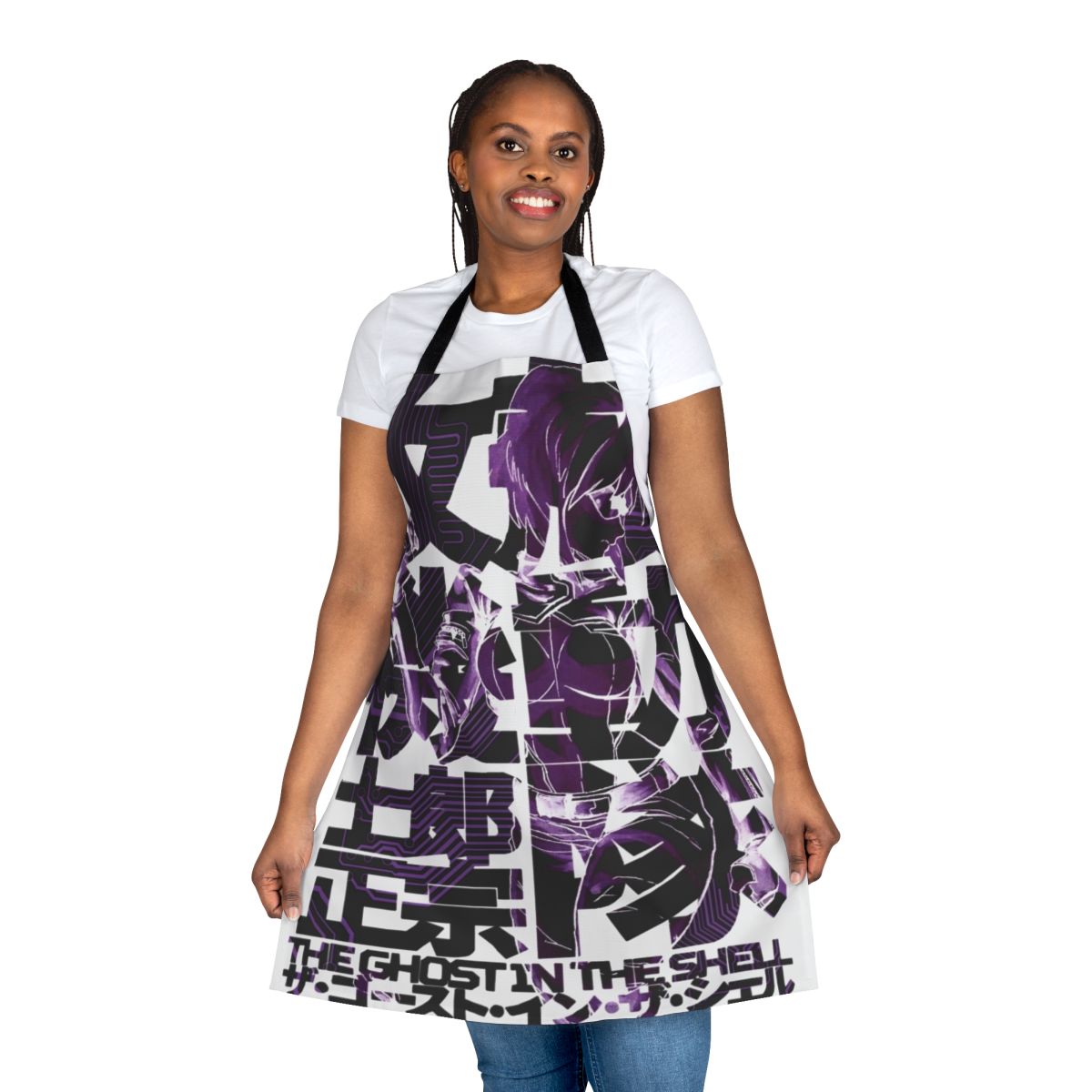 Anime-inspired apron featuring Motoko Kusanagi from Ghost in the Shell
