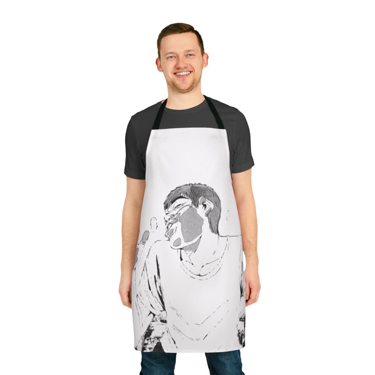 Anime-inspired apron featuring Eikichi Onizuka from the popular manga and anime series Great Teacher Onizuka.