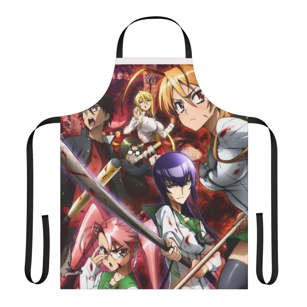 Anime-inspired apron featuring characters from the manga and anime series High School of the Dead