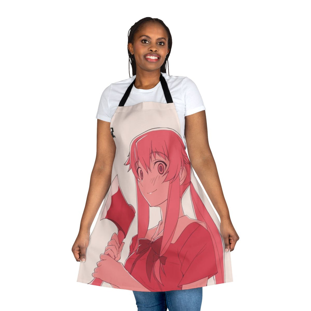 Anime apron featuring Yuno Gasai from the Mirai Nikki series
