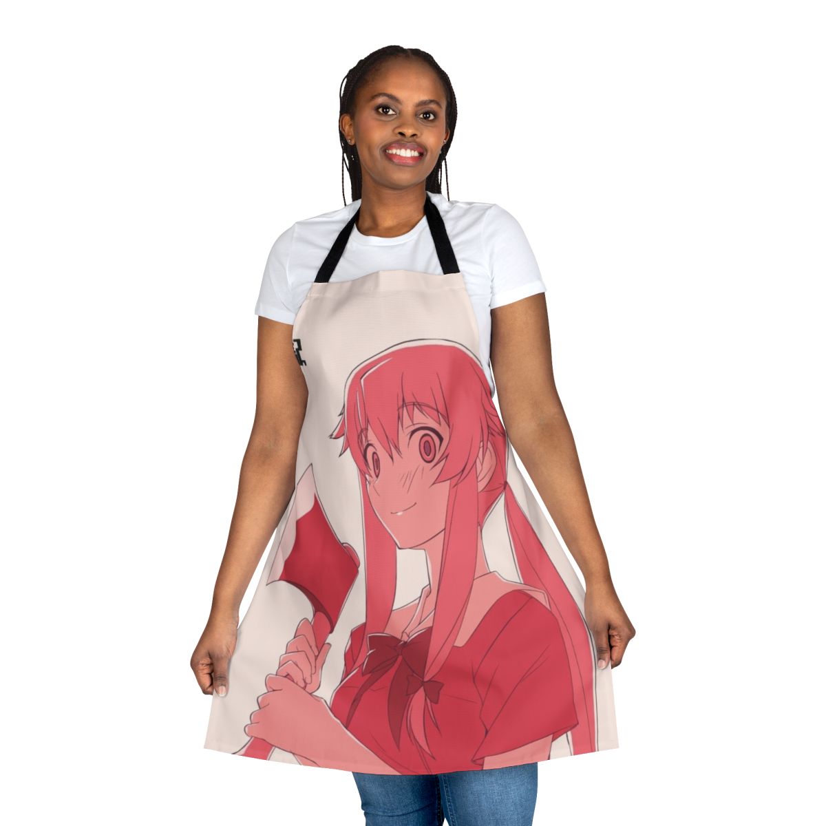 Anime apron featuring Yuno Gasai from the Mirai Nikki series