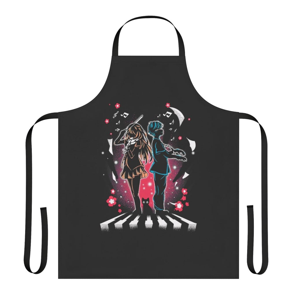 Anime-inspired apron featuring Kaori Miyazono and Kousei Arima from "Your Lie in April"