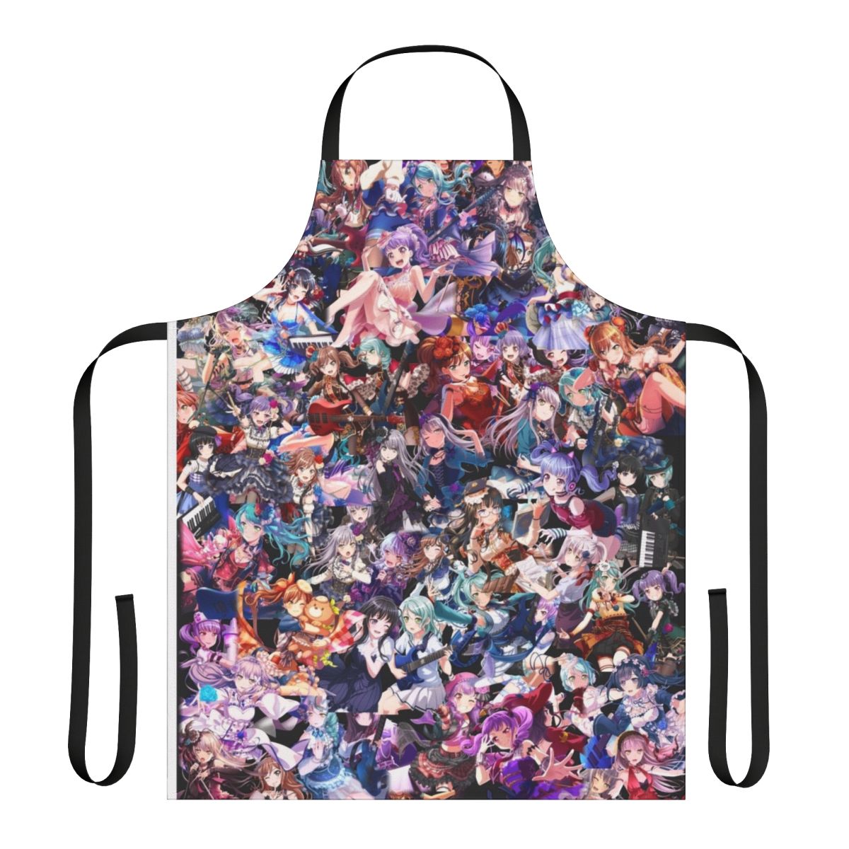 Anime-style apron featuring characters from the Bang Dream series, including Roselia