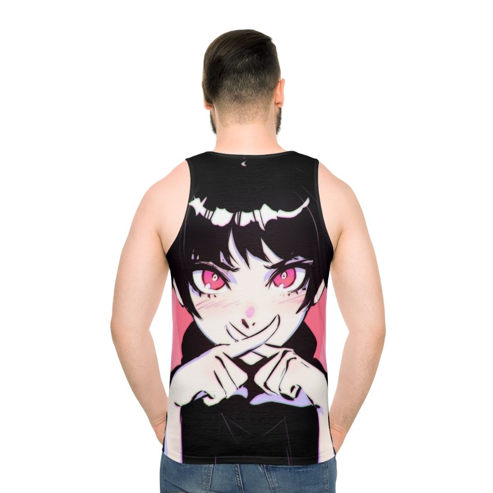 Anime-inspired Batsu unisex pink tank top