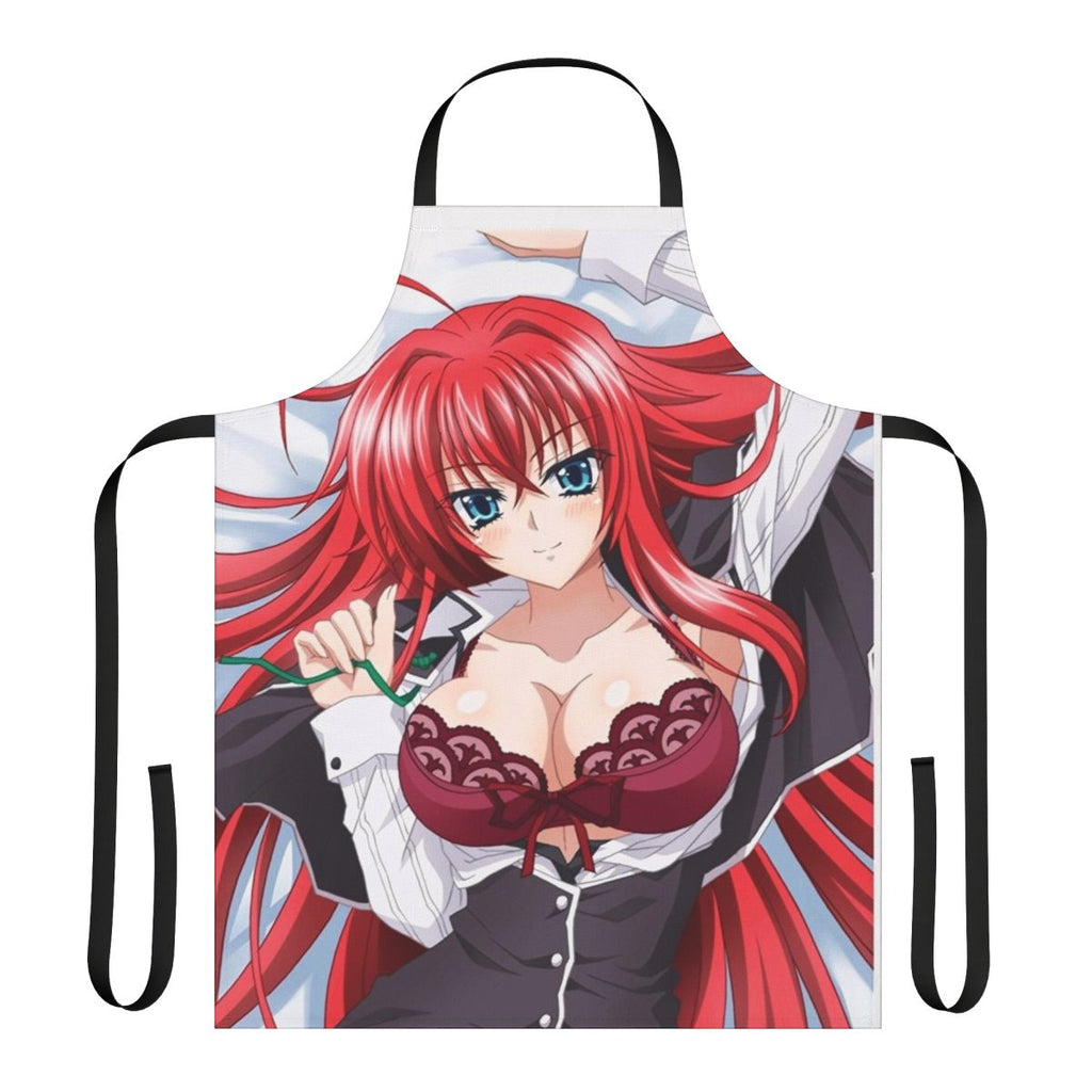 Anime character apron featuring the iconic red-haired Rias Gremory from the popular series Highschool DxD