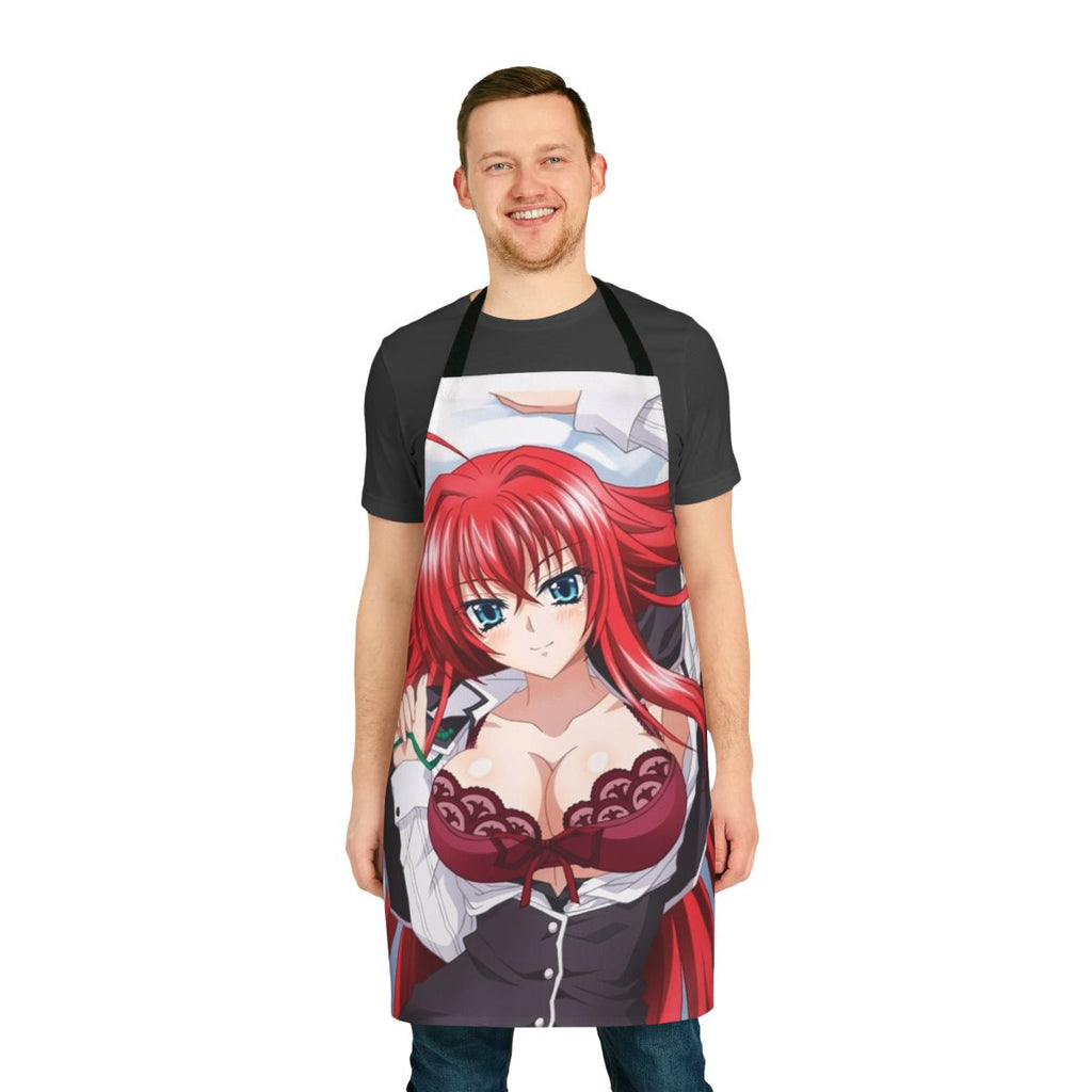 Anime character apron featuring the iconic red-haired Rias Gremory from the popular series Highschool DxD