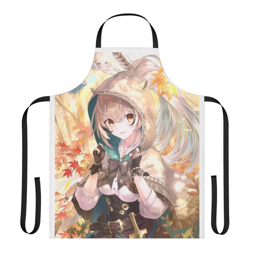 Anime-inspired apron featuring a cute girl character with a hood