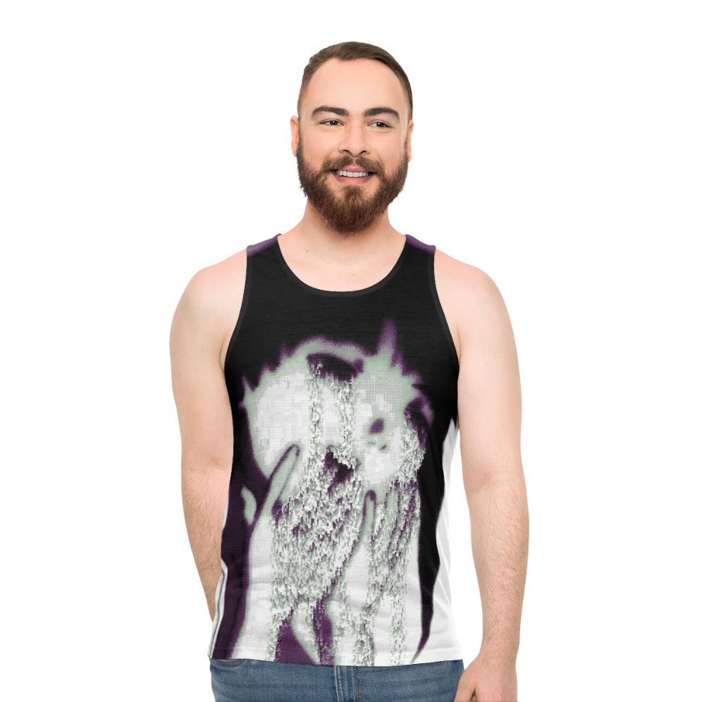 Anime-Inspired Glitch Art Pixel Tank Top