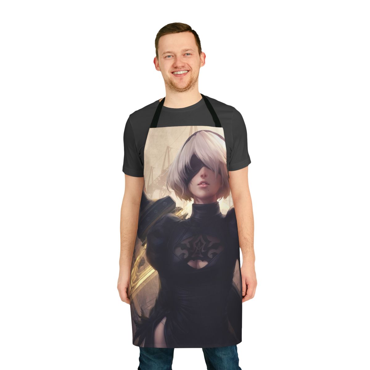 2B Nier Automata-inspired apron featuring the game's iconic character design