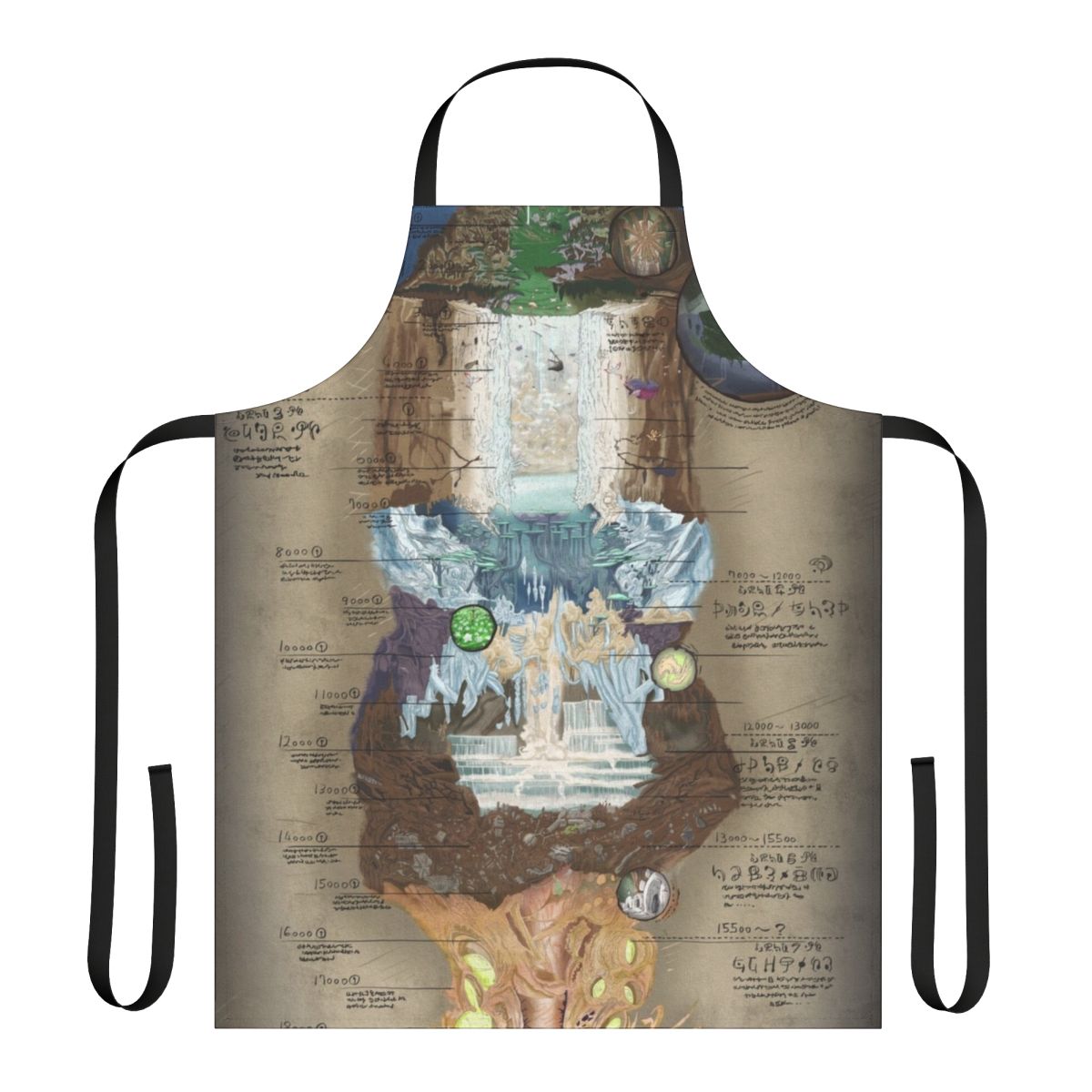 Anime inspired apron featuring the Abyss chart from the popular series Made in Abyss