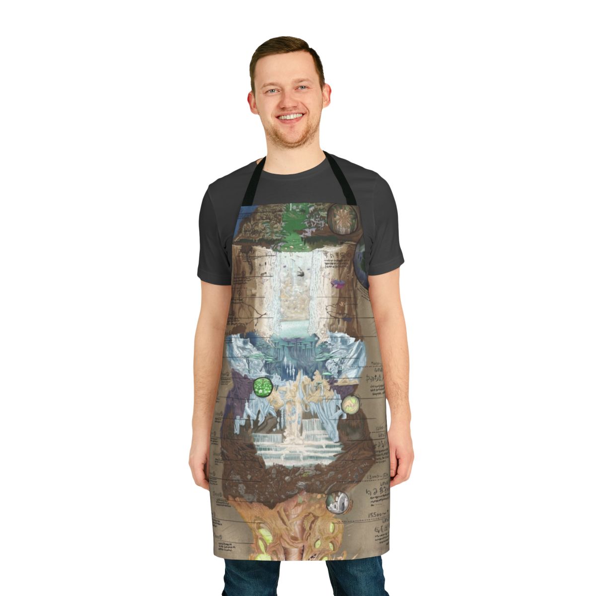 Anime inspired apron featuring the Abyss chart from the popular series Made in Abyss