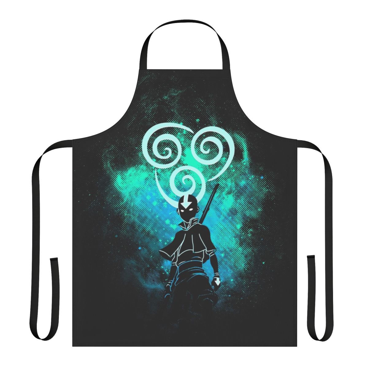 Colorful apron featuring characters and symbols from the popular anime series "The Last Airbender"