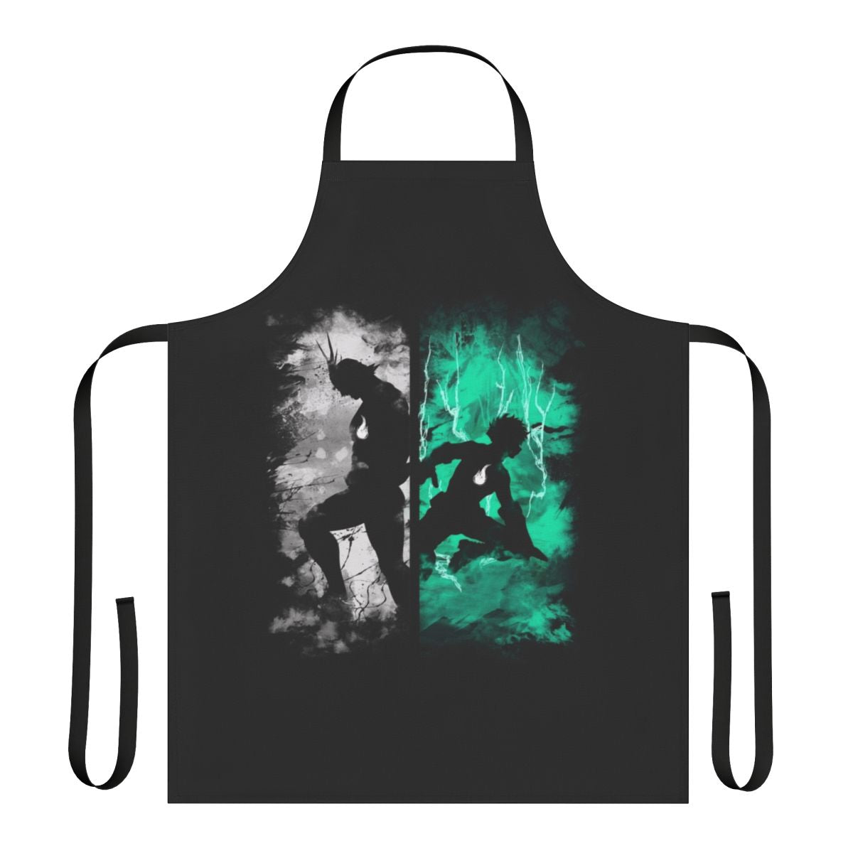 Anime-inspired apron featuring One for All, Deku, and All Might designs
