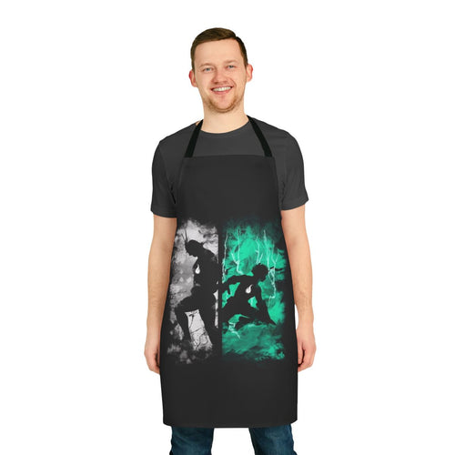 Anime-inspired apron featuring One for All, Deku, and All Might designs