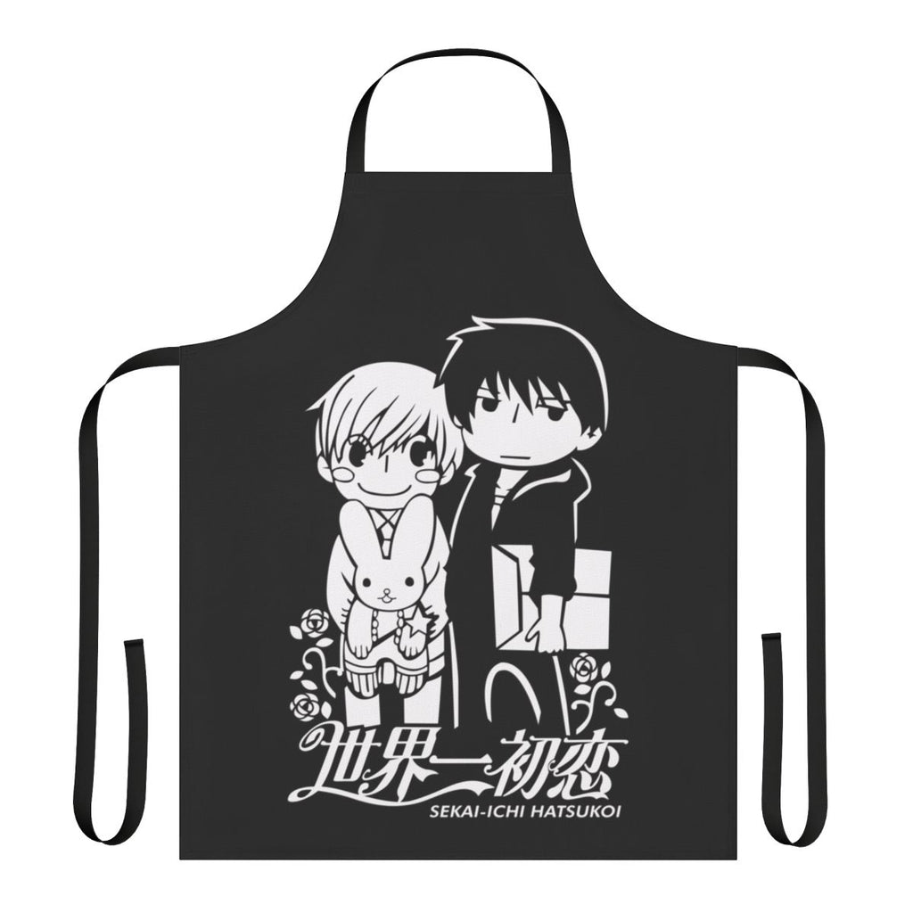 Sekai Ichi Hatsukoi-inspired apron with characters Ritsu Onodera and Masamune Takano
