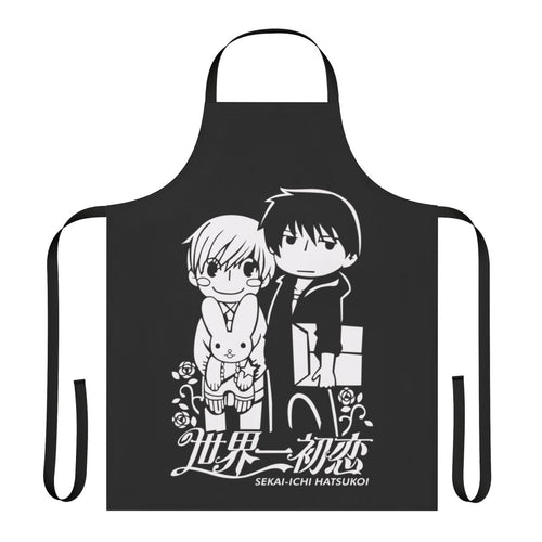 Sekai Ichi Hatsukoi-inspired apron with characters Ritsu Onodera and Masamune Takano
