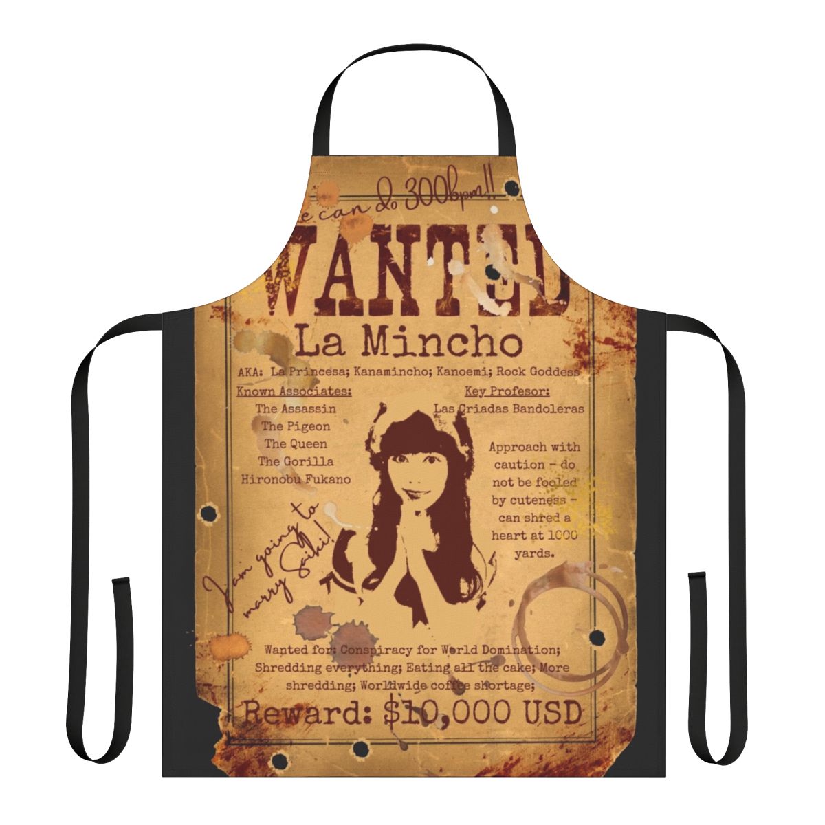 Stylized Band Maid Fan Art Apron Featuring the Band's Logo and Members