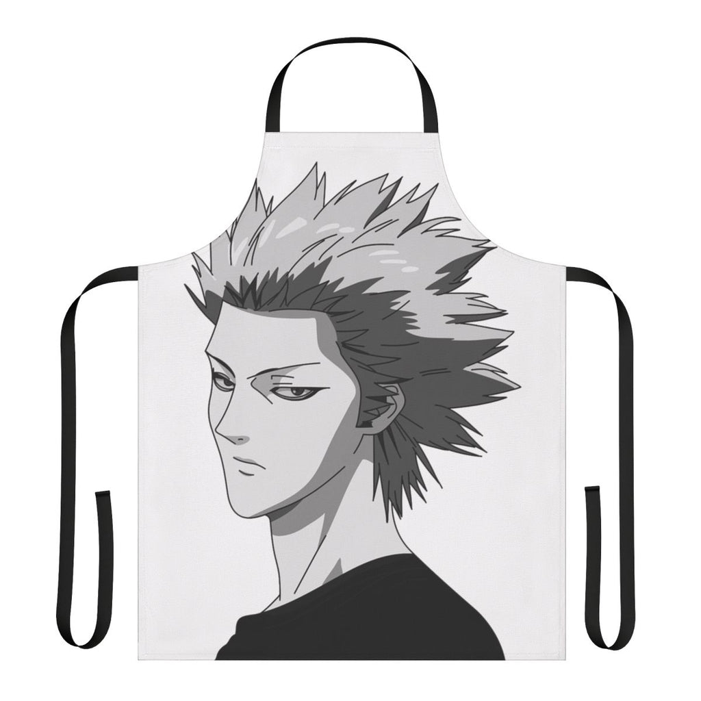 Stylish black and white apron featuring Tokuchi Toua from the anime "One Outs"