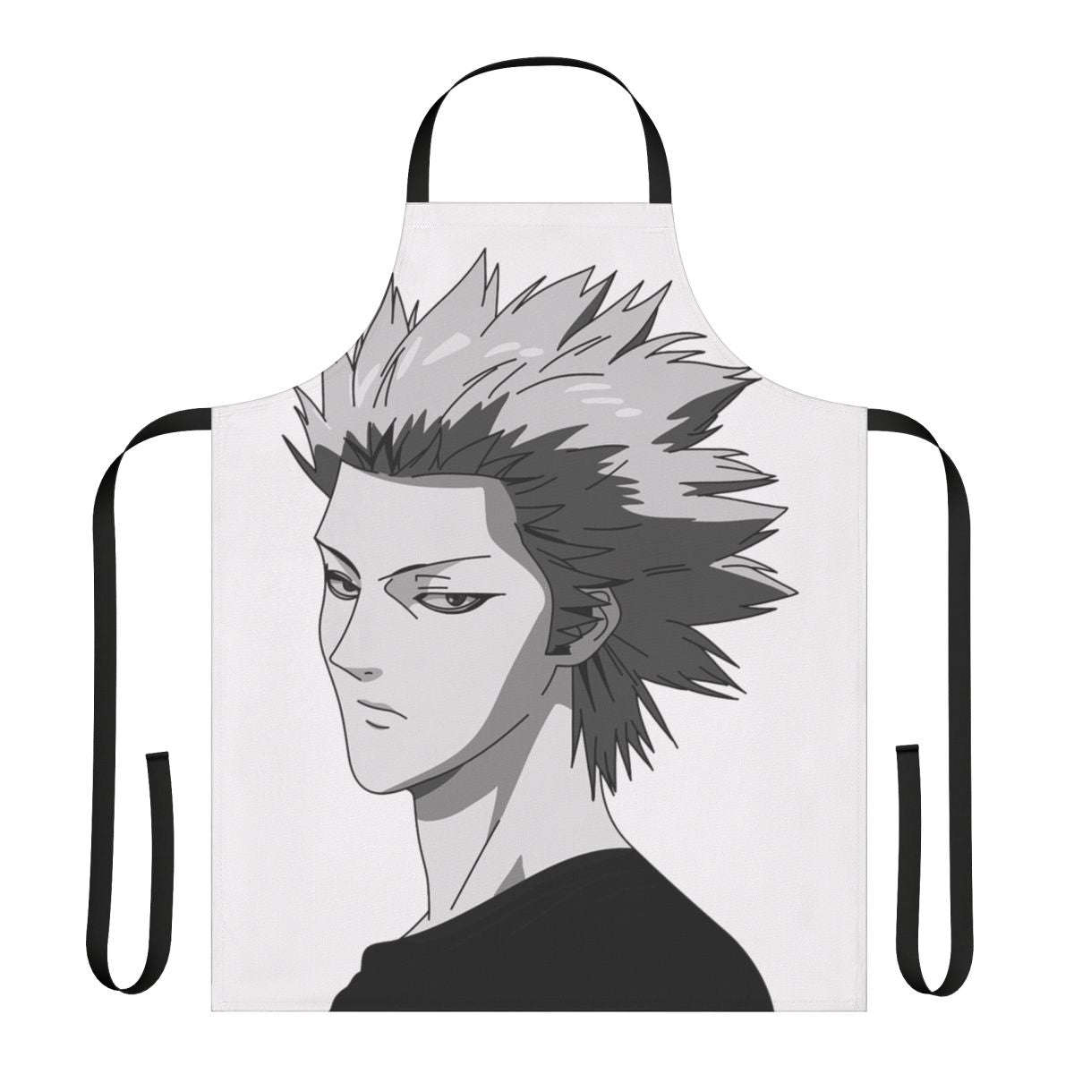 Stylish black and white apron featuring Tokuchi Toua from the anime "One Outs"