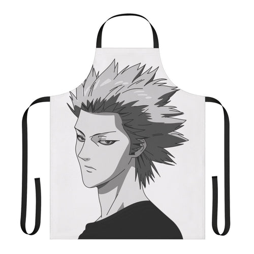 Stylish black and white apron featuring Tokuchi Toua from the anime "One Outs"