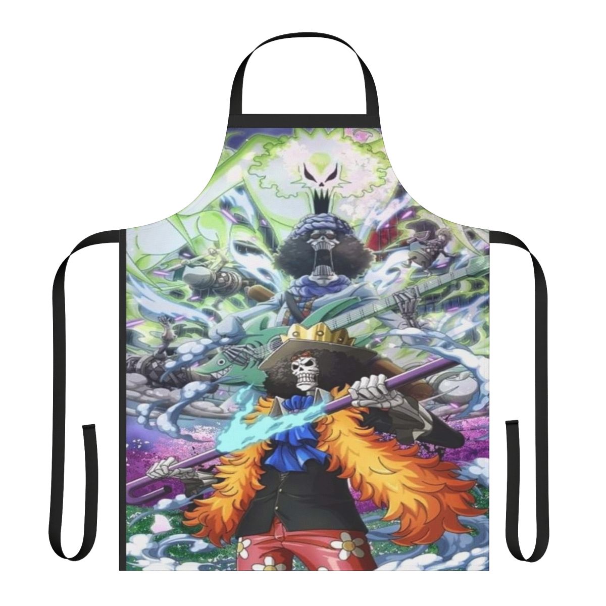 Stylish anime-inspired Brook One Piece apron for cooking, baking, or cosplay