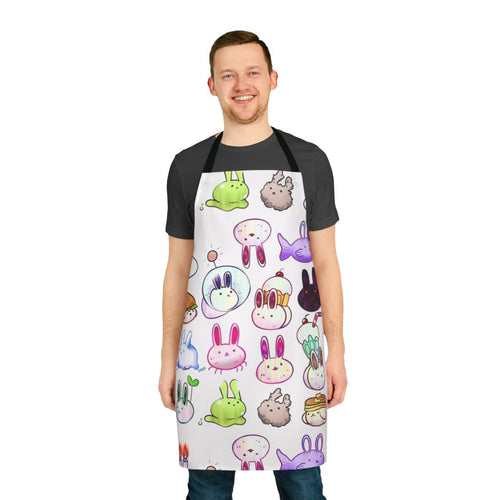 An apron featuring cute bunnies, inspired by the popular anime/manga series Omori.