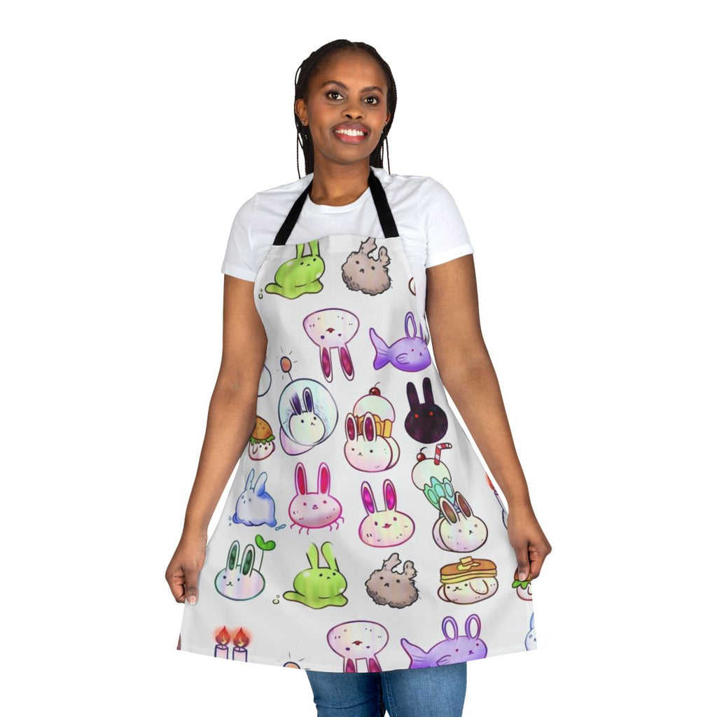 An apron featuring cute bunnies, inspired by the popular anime/manga series Omori.