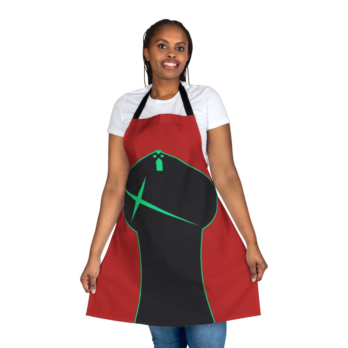 Vibrant anime-style apron featuring the character Pyra from the Xenoblade series