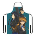Stylish apron featuring beloved anime characters in a white album-inspired design