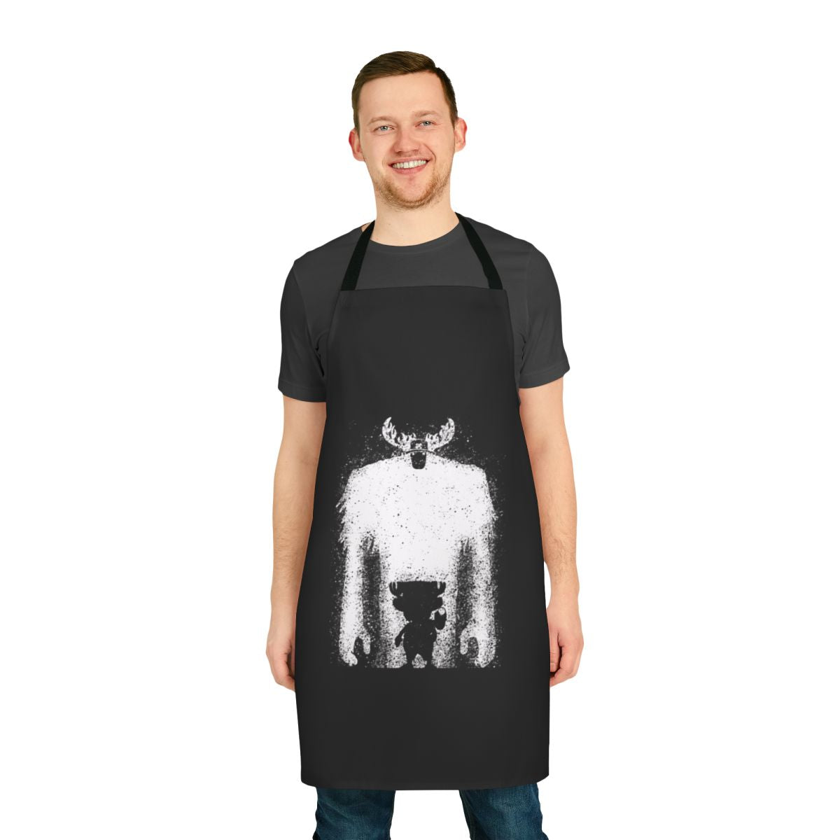 Anime-inspired apron featuring the silhouette of the character Chopper from the popular series One Piece