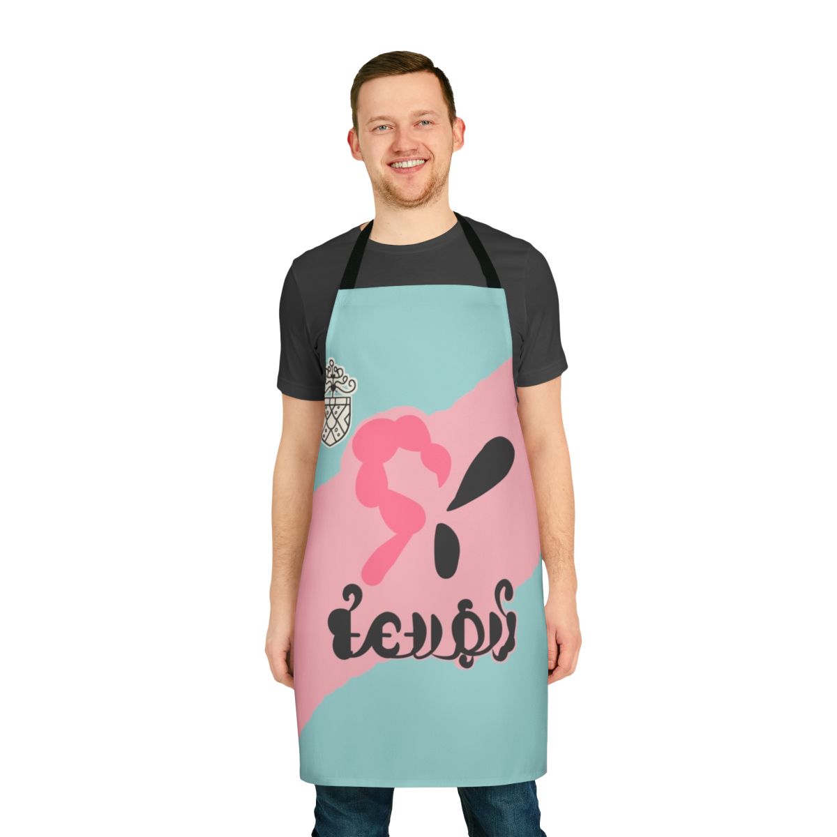 Anime-inspired cosplay apron with Ballonlea Gym Leader design from Pokemon Sword and Shield