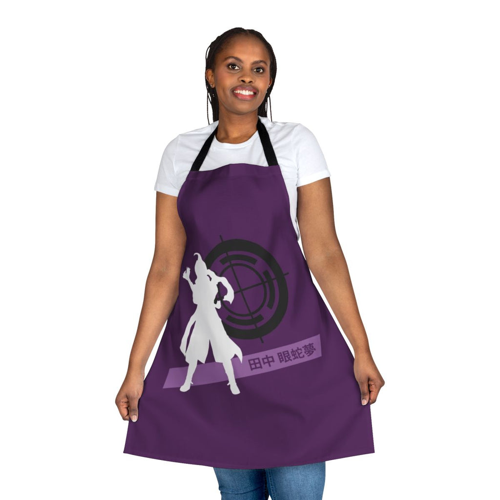 Anime-inspired apron featuring the silhouette of Gundham Tanaka from the video game Danganronpa.