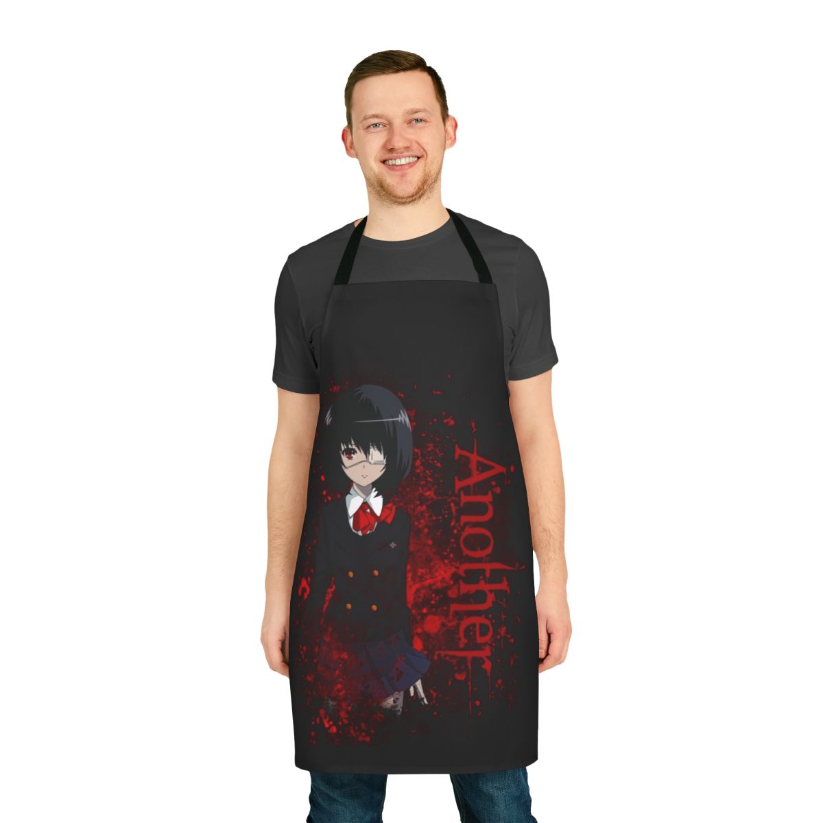Anime-style dark apron with blood and gore elements