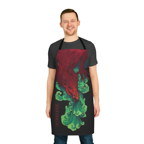 A high-quality apron featuring a dragon design, inspired by popular anime and manga series.