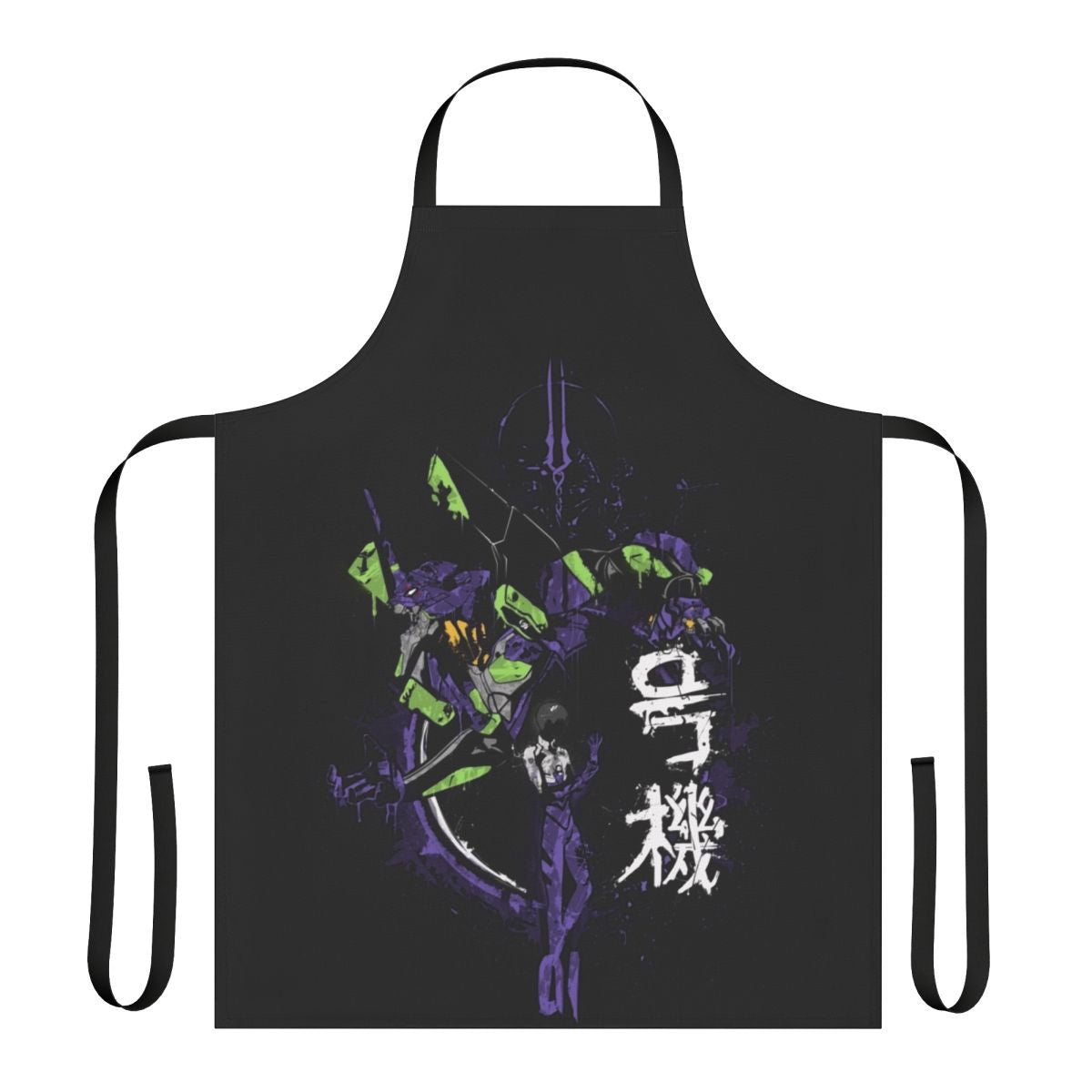 Stylized apron featuring iconic Evangelion imagery and designs