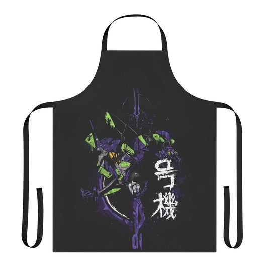 Stylized apron featuring iconic Evangelion imagery and designs