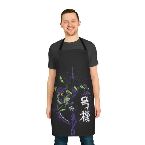 Stylized apron featuring iconic Evangelion imagery and designs