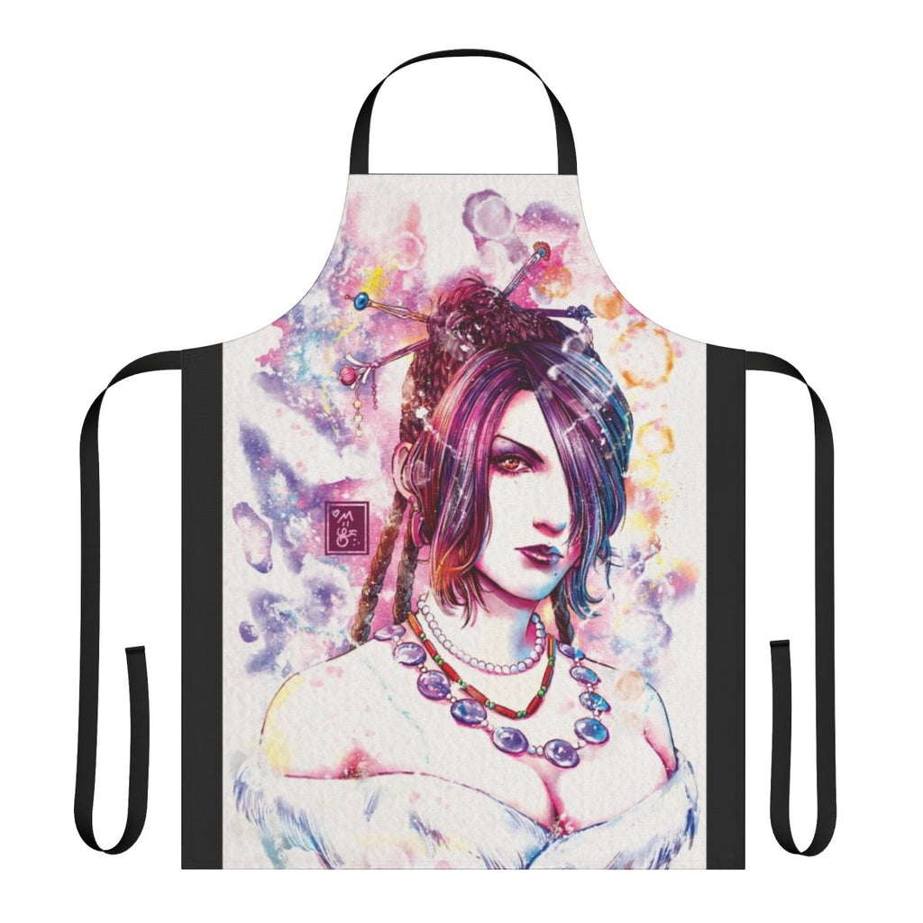 "Anime-inspired Final Fantasy X apron with iconic characters and designs"