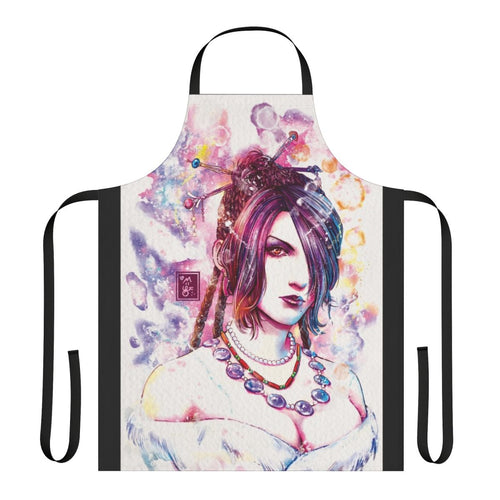 "Anime-inspired Final Fantasy X apron with iconic characters and designs"