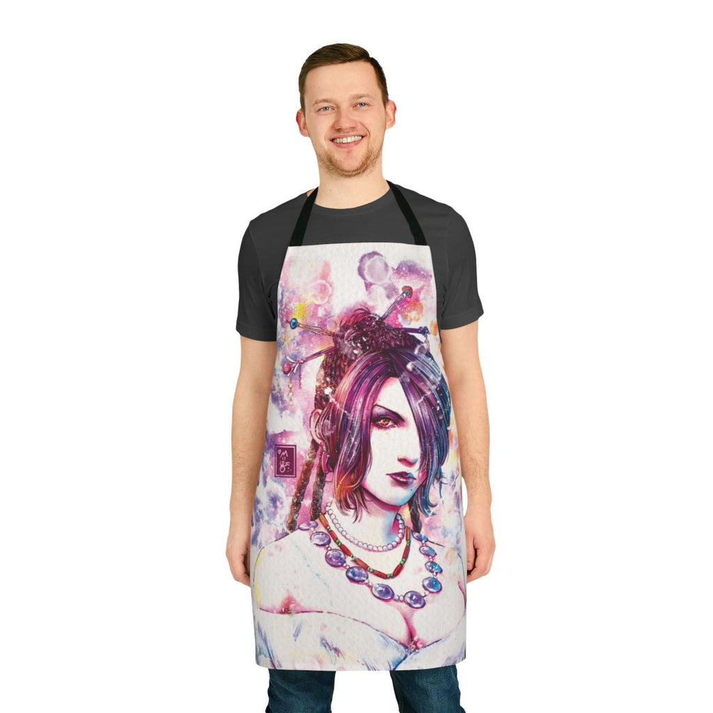 "Anime-inspired Final Fantasy X apron with iconic characters and designs"