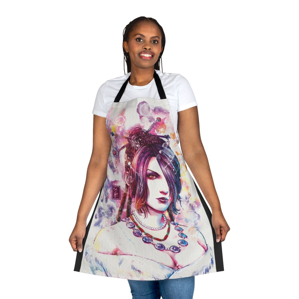 "Anime-inspired Final Fantasy X apron with iconic characters and designs"