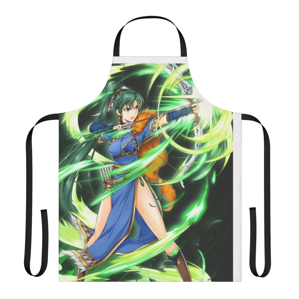 Anime-themed Fire Emblem Heroes Lyn apron with iconic characters